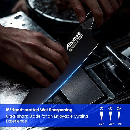 Razor-Sharp Carving Knife & Fork Set, BBQ Essential Chef Knife & Carving Fork Full Tang Design, Professional Knives and Fork for Grilling, Ideal Gift Box for Chefs