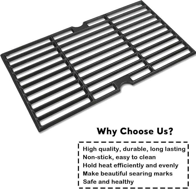 Uniflasy Cast Iron Cooking Grates for Dyna glo DGF493BNP DGF493PNP, Grill Grid Replacement Parts for Kenmore 146.23678310 146.16132110 146.16153110 146.20164510 146.23679310 146.23681310 146.23766310