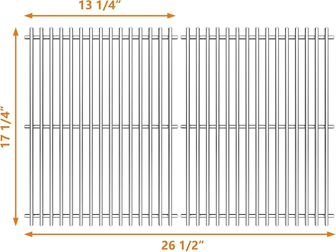 Hisencn Replacement Parts for Master Forge 1010037 1010048 Gas Grill Models, Stainless Steel Burners, Stainless Heat Plates Tent Shield and Cooking Grids Grill Grate Repair Kit