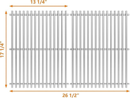 Hisencn Replacement Parts for Master Forge 1010037 1010048 Gas Grill Models, Stainless Steel Burners, Stainless Heat Plates Tent Shield and Cooking Grids Grill Grate Repair Kit