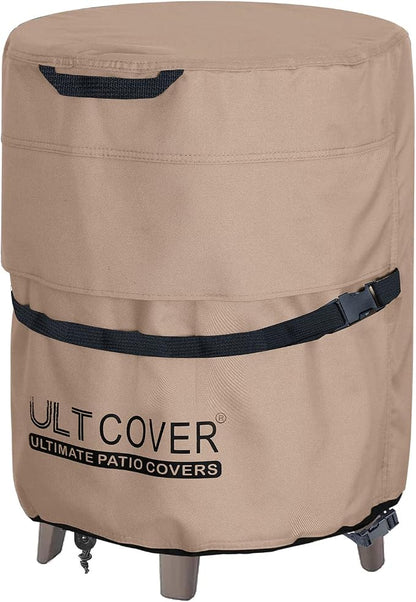 ULTCOVER Waterproof Patio Cool Bar Table Cover 19.5”(D) for Outdoor Party Cooler Side Table Brown