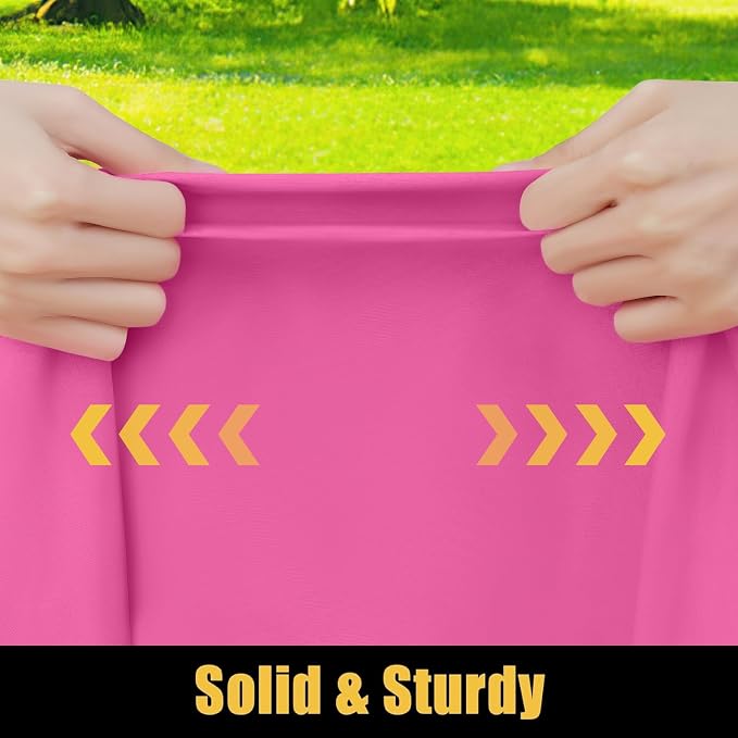 Smiry Rectangle Picnic Table Cloth, Waterproof Elastic Fitted Tablecloths for 5 Foot Tables, Washable Polyester Table Cover for Camping, Indoor and Outdoor (Rose Pink, 30"x60")