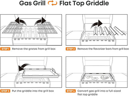 Stanbroil Full Size Griddle Insert for Weber Genesis II & LX 300 Series Gas Grills, Ceramic Coated Flat Top Griddle for Weber Genesis 310 315 335 340 345 & 325s - Black