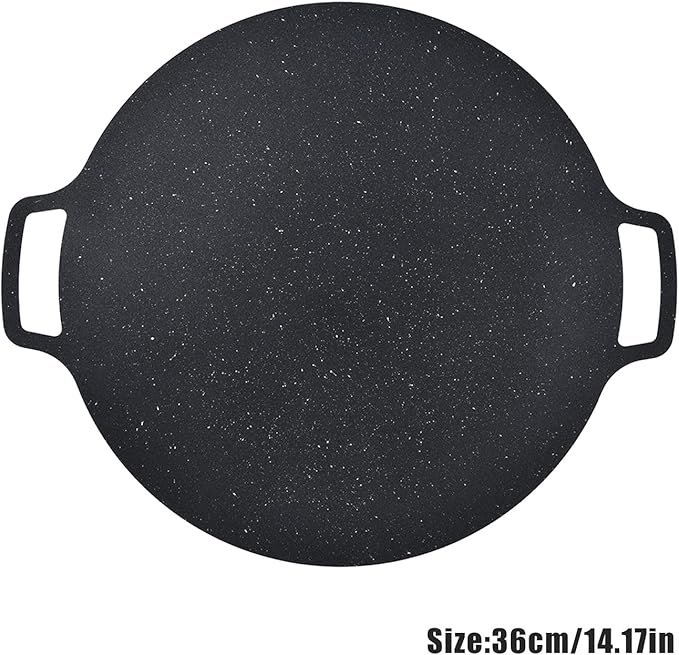 Korean BBQ Grill, Good Insulation Heat Solid Grilling Pan Nonstick for Outdoor Indoor Party for Camping 36CM