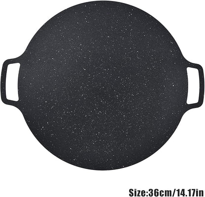 Korean BBQ Grill, Good Insulation Heat Solid Grilling Pan Nonstick for Outdoor Indoor Party for Camping 36CM