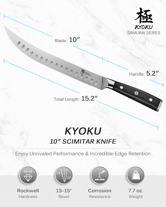KYOKU Samurai Series Knife Japanese Style1 (Scimitar Knife, 10")