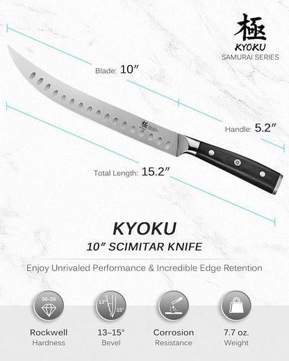 KYOKU Samurai Series Knife Japanese Style1 (Scimitar Knife, 10")