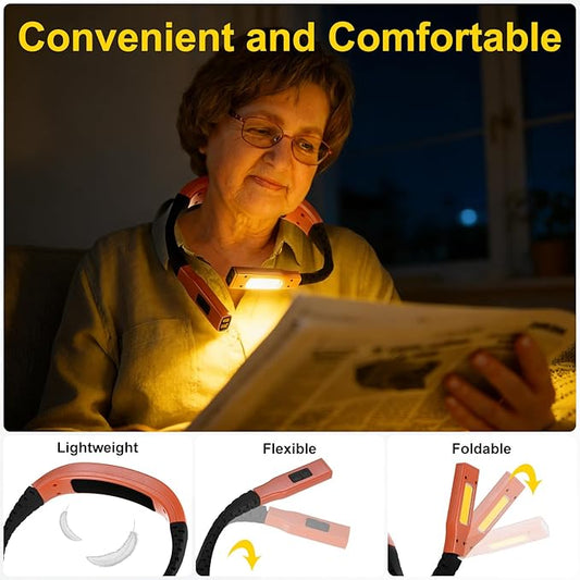 M METERXITY Grill Light for Outdoor Barbecue Grilling Accessories, ABS LED Neck Reading Light for Men Women Readers/Camping/Knitting/Crochet Accessories, BBQ Lighting [Orange]