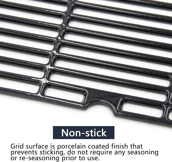 Hongso 18 3/16 x 34 1/4 Inch Porcelain Cast Iron Grill Grates for CharBroil Performance 6 Burners 463244819 463240420 463245917 463276517 463276617 463277918 463238218 466245917 463274919 Models