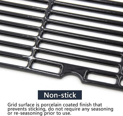 Hongso 18 3/16 x 34 1/4 Inch Porcelain Cast Iron Grill Grates for CharBroil Performance 6 Burners 463244819 463240420 463245917 463276517 463276617 463277918 463238218 466245917 463274919 Models