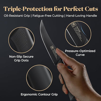Steak Knives Set of 8, 4.7 Inch Dishwasher Safe Non-Serrated Table Knives, Ultra Sharp for Precise Cutting, Non-Stick Blade & Rust Proof, Easy to Maintain Ideal for Home Restaurant Party