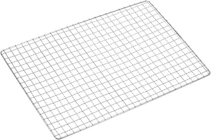 HARFINGTON Square BBQ Grill Net 17.3"x10.2" Stainless Steel Cross Wire Barbecue Mesh Mat for Baking Smoking Charcoal Grilling Roasting
