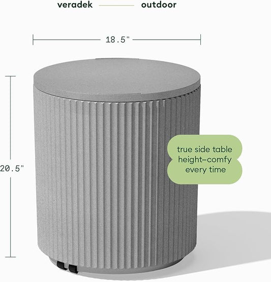 Veradek Outdoor Cooler Side Table - 2 in 1 - Designed for use as Outdoor Side Table, Patio Decor and Ice Chest
