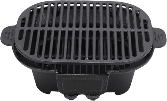 Cast Iron Hibachi Grill Portable Japanese Yakitori Charcoal BBQ Stove with Vent for Outdoor Camping & Backyard Cooking