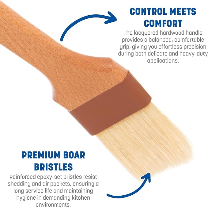 SPARTA Nylon Pastry Brush – 4037000 Pastry Brush for Baking Angled Boar Bristle Brush with Hardwood Handle and Epoxy-Set Bristles for Kitchens, Restaurants or Catering, Food Prep, 2in