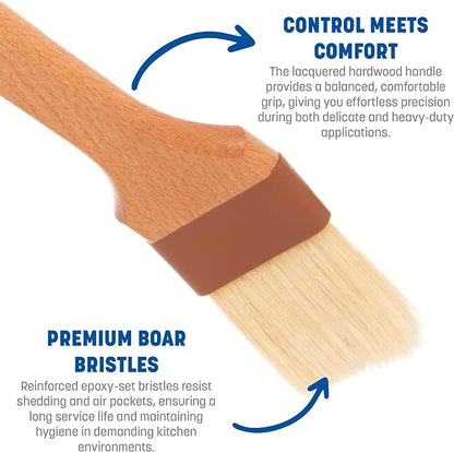 SPARTA Nylon Pastry Brush – 4037000 Pastry Brush for Baking Angled Boar Bristle Brush with Hardwood Handle and Epoxy-Set Bristles for Kitchens, Restaurants or Catering, Food Prep, 2in