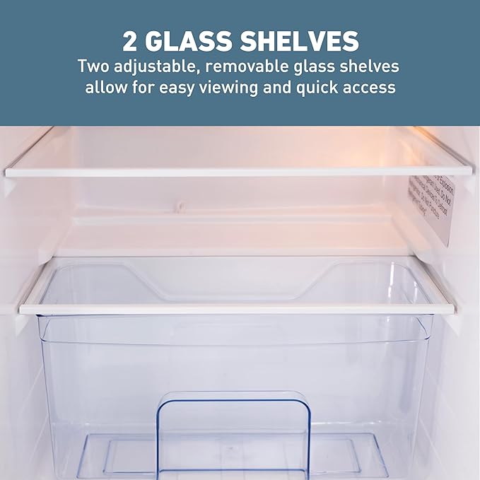 West Bend Mini Fridge with Freezer for Bedroom, Office, Bar or Dorm Room, Retro Compact Refrigerator features Glass Shelves, Manual Defrost and Adjustable Temperature Control, 3.1-Cu.Ft., Green