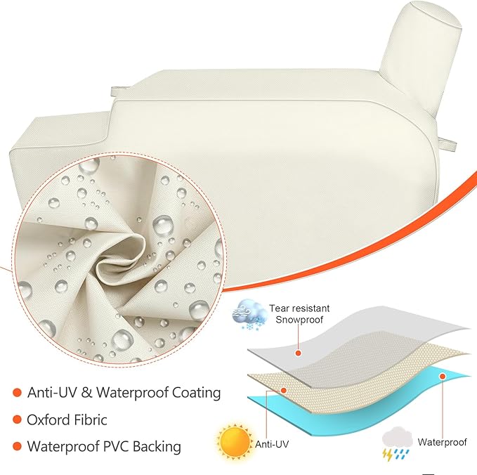 QuliMetal Grill Cover for Green Mountain Grill Daniel Boone Choice and Prime Standard Grills, Full Length GMG Daniel Boone Smoker Cover, 600D Fabric Waterproof Fade Resistant, Beige