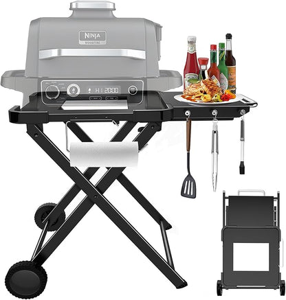 Grill Stand for Ninja, Heavy-Duty Foldable Outdoor Grill Table Compatible with Ninja Woodfire Grills, Pizza Ovens & Blackstone 19/22 Inch Griddles