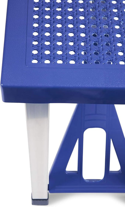 Picnic TIME Portable Folding Picnic Table with Seats for 4, Collapsible Aluminum Table with Benches & Umbrella Hole, Lightweight Foldable Table for Camping, Travel, Backyard, Tailgating | with Umbrella Hole