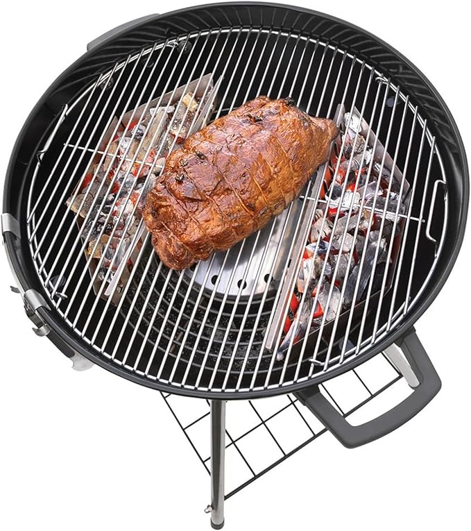 Originals Charcoal Basket Stainless Steel Char Holder, Compatible with Weber Grilling Accessories Charcoal Container Contoured Carbon Briquet Grilling Baskets(2 Pieces), silver