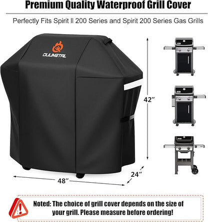 48 Inch for Weber Spirit 2 Grill Cover - 600D Heavy Duty Waterproof BBQ Grill Cover Waterproof Weather Resistant,UV & Fade Resistant,for Weber Spirit II 200 Series,Spirit 200 Gas Grill