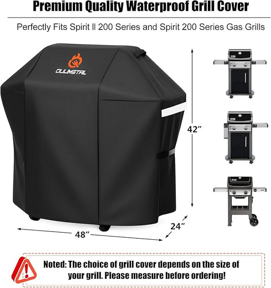48 Inch for Weber Spirit 2 Grill Cover - 600D Heavy Duty Waterproof BBQ Grill Cover Waterproof Weather Resistant,UV & Fade Resistant,for Weber Spirit II 200 Series,Spirit 200 Gas Grill