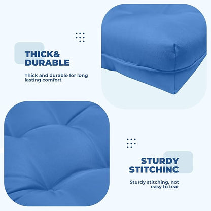 DANGHOOGY Wicker Chair Cushions, Waterproof Outdoor Loveseat Cushions for Patio Furniture, Tufted Wicker Furniture Cushions, 1 Loveseat and 2 U-Shaped Cushions, Royal Blue