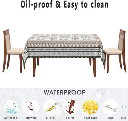 Rustic Floral Tablecloth 60x84 Inch Rectangular Green Pink Flower Boho Spring Wrinkle Resistant Table Cloth Washable Seasonal Retro Table Cover for Home Restaurant Picnic Camping 60x84 Inch