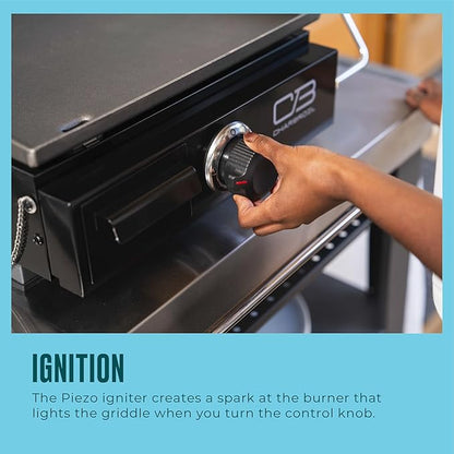 Charbroil 17" Performance Series Portable Tabletop 1 Burner Propane Gas Griddle, Black 463614124