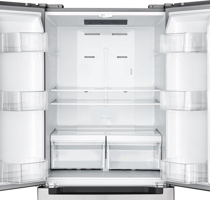 KoolMore 30-Inch and 18.5 cu. ft. Counter Depth French Door Refrigerator with Three Doors and Deep Freezer in Stainless-Steel (KM-RERFDSS-18C)