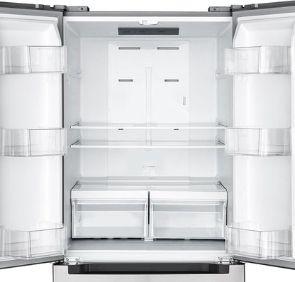 KoolMore 30-Inch and 18.5 cu. ft. Counter Depth French Door Refrigerator with Three Doors and Deep Freezer in Stainless-Steel (KM-RERFDSS-18C)