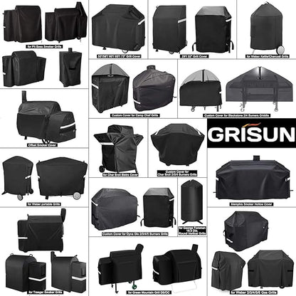 Grisun Grill Cover for Traeger Pro 34, Pro 780 Series Wood Pellet Grill, BBQ Smoker Cover for Texas Elite 34, Eastwood 34 Series, Z Grills 700, 550, 600, 600D Fabric, Waterproof, Anti-Fade, Black