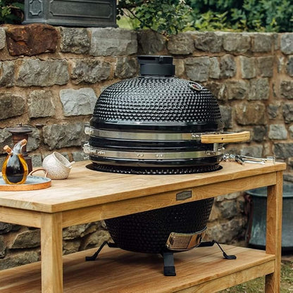 Ash & Ember 18" Kamado Grill Kit, 265 Sq In Cooking Space, Built-In Thermometer Airflow Vent, Heat Deflector, Charcoal Plate, Clip Tool, Protective Cover, Ash Drawer Ash Tool