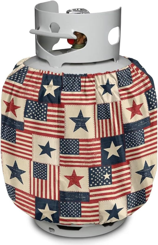 Propane Tank Cover 20lb Gas Tank Cover Outdoor 600D Heavy Duty Waterproof Covers Fits Standard 20 lb Cylinder, 13.7'' x 16.5'' Cat Flower