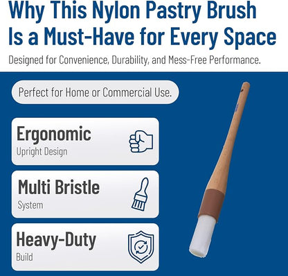 SPARTA Pastry Brush Round – 4040000 Round Basting Brush with Nylon Bristles and Hardwood Handle for Commercial, Kitchens, Restaurants, Catering, 1in
