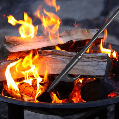 himaly 32" Fireplace Fire Pit Poker Stick & 26" Tongs Heavy Duty Tool Set | Heavy Duty Log Grabber, Campfire Poke Rust Resistant, Camping Fireplace Tools for Indoor/Outdoor