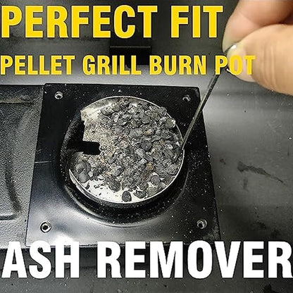 Heavy Duty Porcelain Enamel Fire Burn Pot Replacement Kit with Ignitor Rod and Ash Scraper, Fits Traeger (Except PTG) & Most Pit Boss Pellet Grills, Heavy-Duty 14-Gauge Steel, 200W/120V