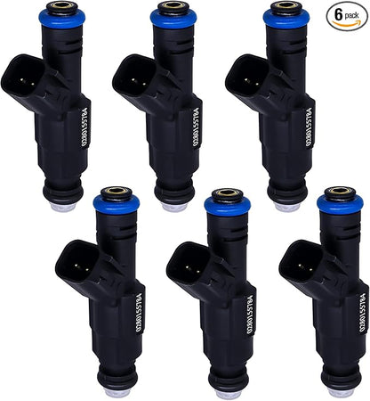 HiSport Fuel Injector 0280155784 6PCS Compatible with Jeep 4.0 Cherokee 1999-2004 4-Hole