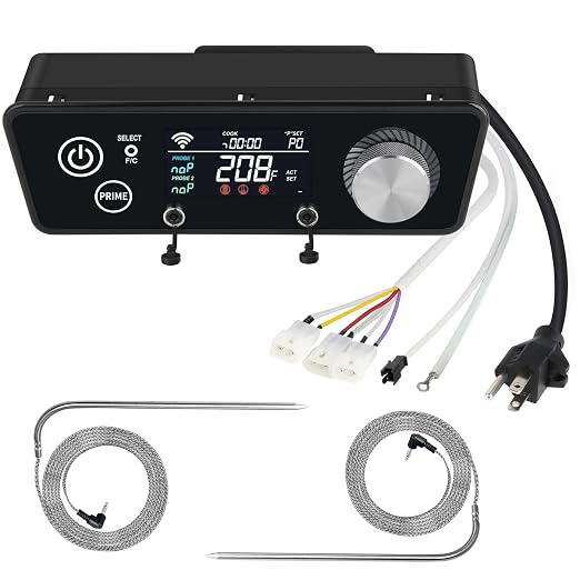 WiFi Controller for Pit Boss Vertical Series 3 4 5 7 Pellet Smoker Thermostat Control Panel Board with Temperature Probe Grill Replacement Parts 3.5mm-Plug BBQ Accessories