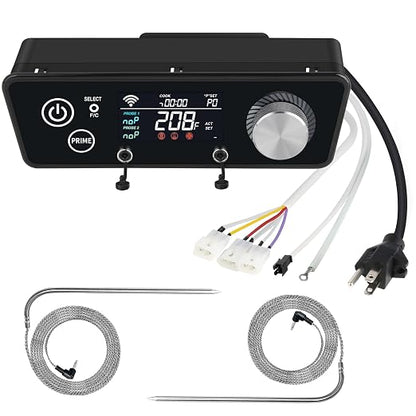 WiFi Controller for Pit Boss Vertical Series 3 4 5 7 Pellet Smoker Thermostat Control Panel Board with Temperature Probe Grill Replacement Parts 3.5mm-Plug BBQ Accessories