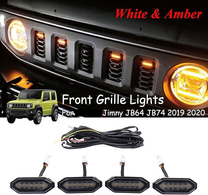 LED Front Grille Lights White External Grille Lamps for Jimny JB64 JB74 2019 2020 2021