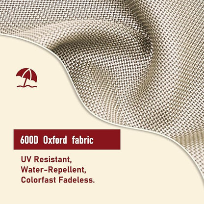 Patio Umbrella Cover Outdoor Umbrella Cover with Rod Waterproof Durable 600D Polyester Fabric Patio Parasol Umbrella Cover for 7 ft to 11 ft Outdoor Umbrella (Beige&Brown)