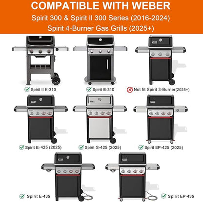 Full-Size Griddle Inserts for Weber Spirit 400 Series(2025 Models) E425 S425 E435 EP425 EP435, Flat Top Griddle for Weber Spirit II/I 300 Series(2016-2024) E-310 E-320 S-310 S-320,Replacement for 6787
