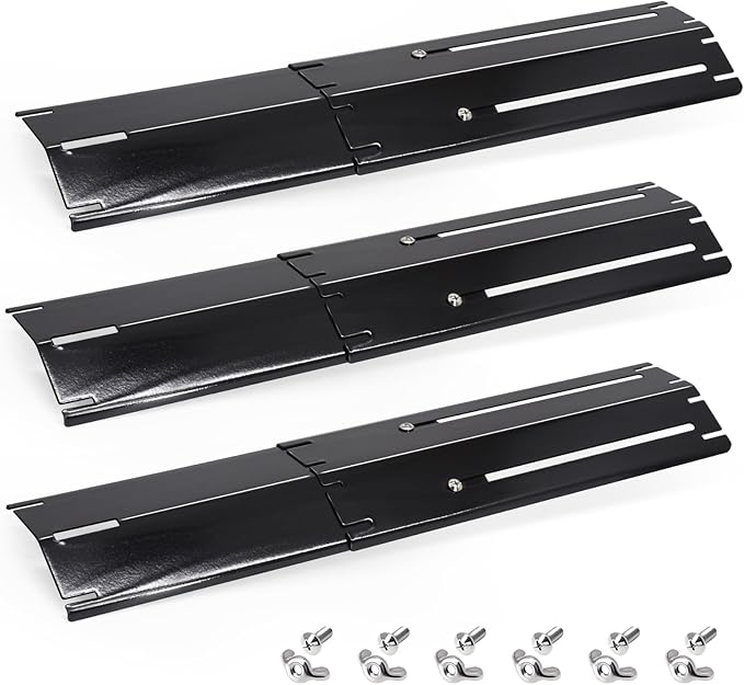 Adjustable Grill Heat Plates For Nexgrill, Dyna Glo, Charbroil, Brinkmann Grill Replacement Parts, Universal Heat Shield, Heat Tent, Burner Covers Guard, Heat Deflector, Heat Diffuser, Flame Tamer.