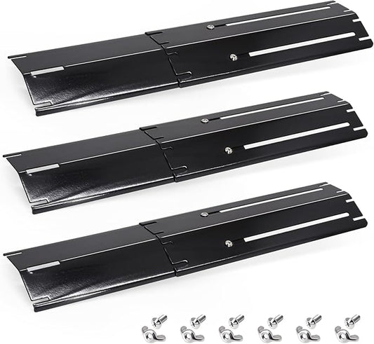 Adjustable Grill Heat Plates For Nexgrill, Dyna Glo, Charbroil, Brinkmann Grill Replacement Parts, Universal Heat Shield, Heat Tent, Burner Covers Guard, Heat Deflector, Heat Diffuser, Flame Tamer.