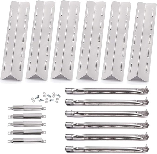 Hiorucet Grill Replacement Parts for Kenmore 6 Burner 146.23681310 146.47223610 146.23766310 Gas Grill Models. Stainless Steel Grill Burner Tubes, Heat Plates, Carryover Tubes Replacement Kit.