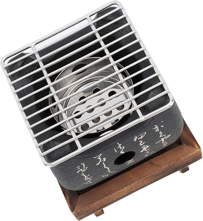Zopsc Japanese Food Charcoal Stove, Mini Portable Barbecue Stove, Fast Heating Multi Functional Charcoal Grill for Family Grilling Outdoor Cooking (19.5x18cm / 7.7x7.1in)