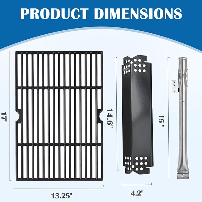 SafBbcue Grill Parts Kit for Nexgrill Replacement Parts 720-0888 720-0888N Home Depot Nexgrill Grill Parts 720-0830H 720-0783E BHG 720-0783W 720-0783H 720-0830A, Grates, Burner and Heat Plate