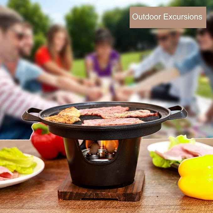 BBQ Charcoal Grill, Tabletop Yakiniku Grill Portable Korean Barbecue Japanese Hibachi PortableCharcoal Stove(02)